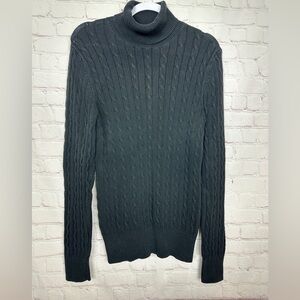 Gap‎ Maternity Women’s Turtleneck Cable Knit Long Sleeve Sweater black sz L